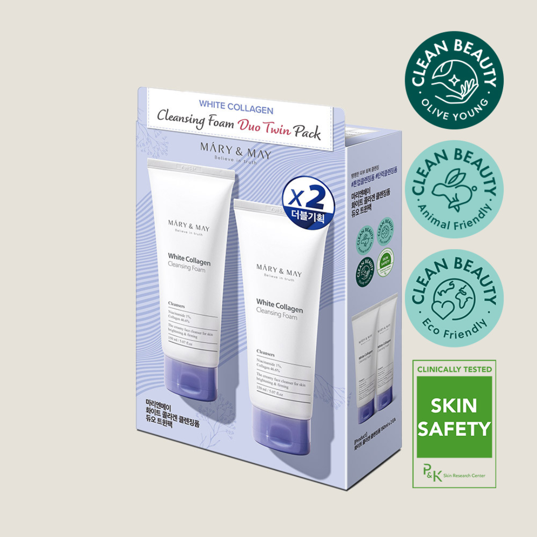 White Collagen Cleansing Foam Duo Twin Pack Mary&May
