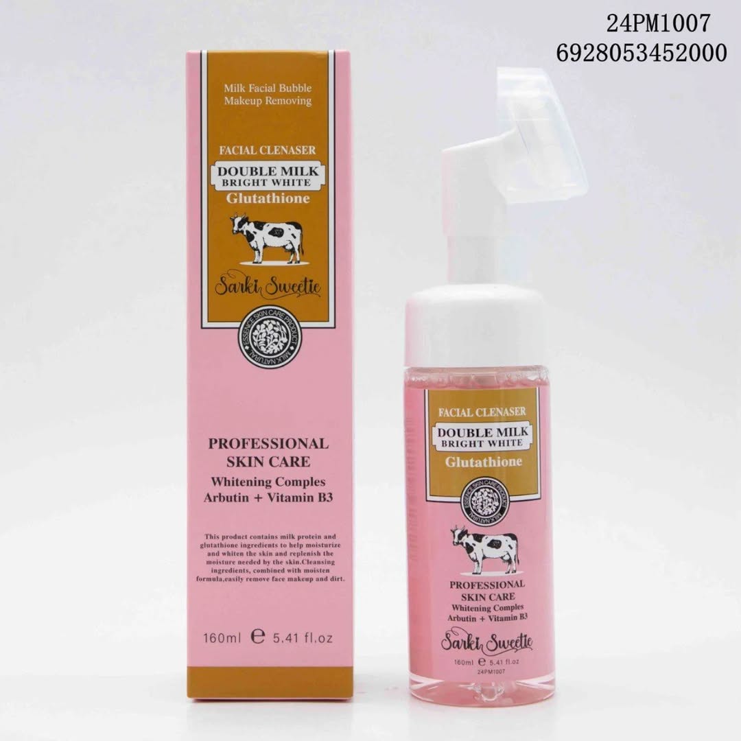 milk facial bubble makeup removing double milk glutathione